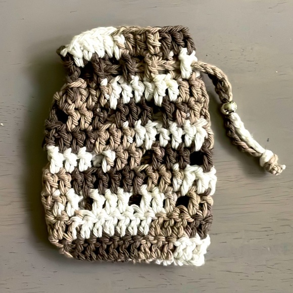 Soap Saver Bag + Washcloth Bath Set - Hand Crafted Crochet 100% Cotton - Picture 4 of 11
